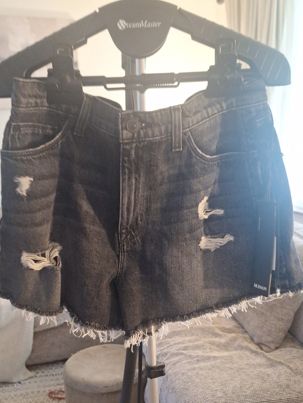 Hudson Sade Lace Up Cut Off Shorts black Size 28